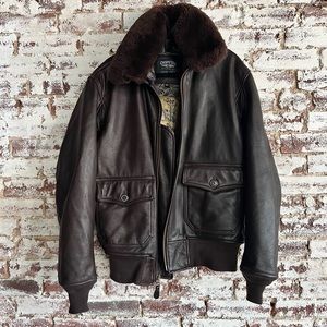Cockpit USA Navy G-1 Antique Lamb Leather Jacket (Dark Brown)